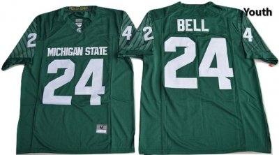 Youth Michigan State Spartans NCAA #24 Leveon Bell Green Authentic Nike Stitched College Football Jersey WO32T10KO